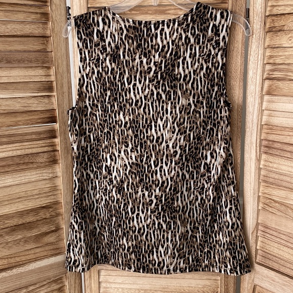 Intriguing Threads Animal Print Cowl Neck Top Size Large - Picture 7 of 7